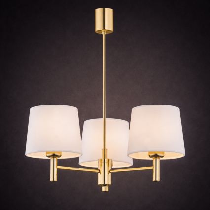 Brilagi - Lampadario su asta MONTE 3xE27/60W/230V crema/oro