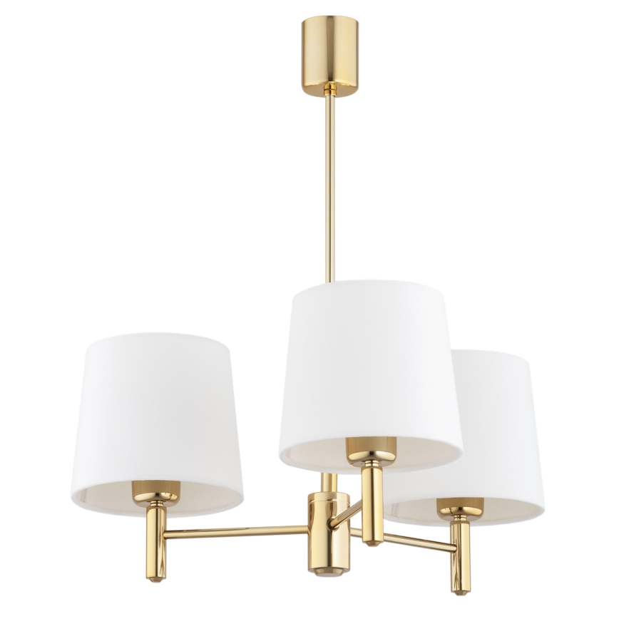 Brilagi - Lampadario su asta MONTE 3xE27/60W/230V crema/oro
