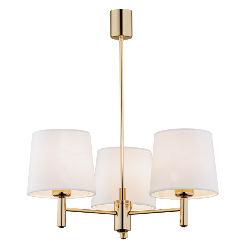 Brilagi - Lampadario su asta MONTE 3xE27/60W/230V crema/oro