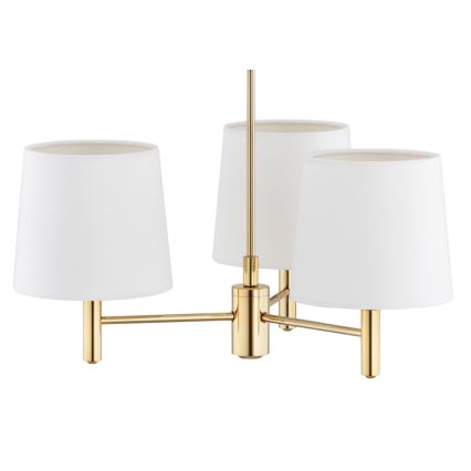 Brilagi - Lampadario su asta MONTE 3xE27/60W/230V crema/oro