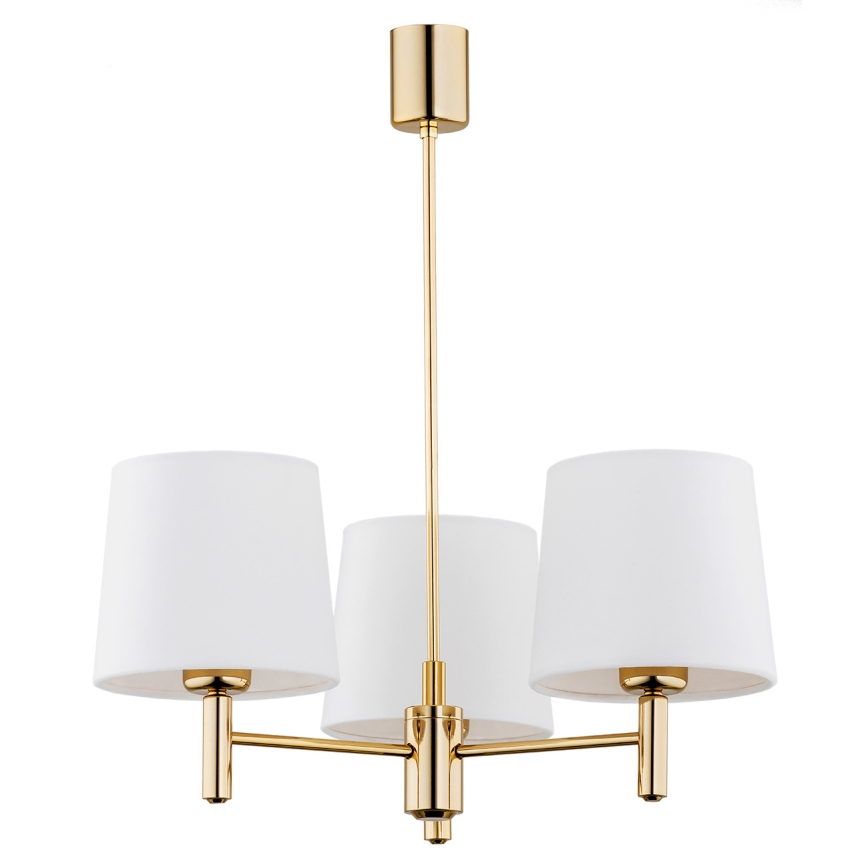 Brilagi - Lampadario su asta MONTE 3xE27/60W/230V crema/oro
