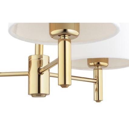 Brilagi - Lampadario su asta MONTE 3xE27/60W/230V crema/oro