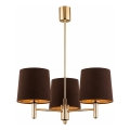 Brilagi - Lampadario su asta MONTE 3xE27/60W/230V marrone/oro