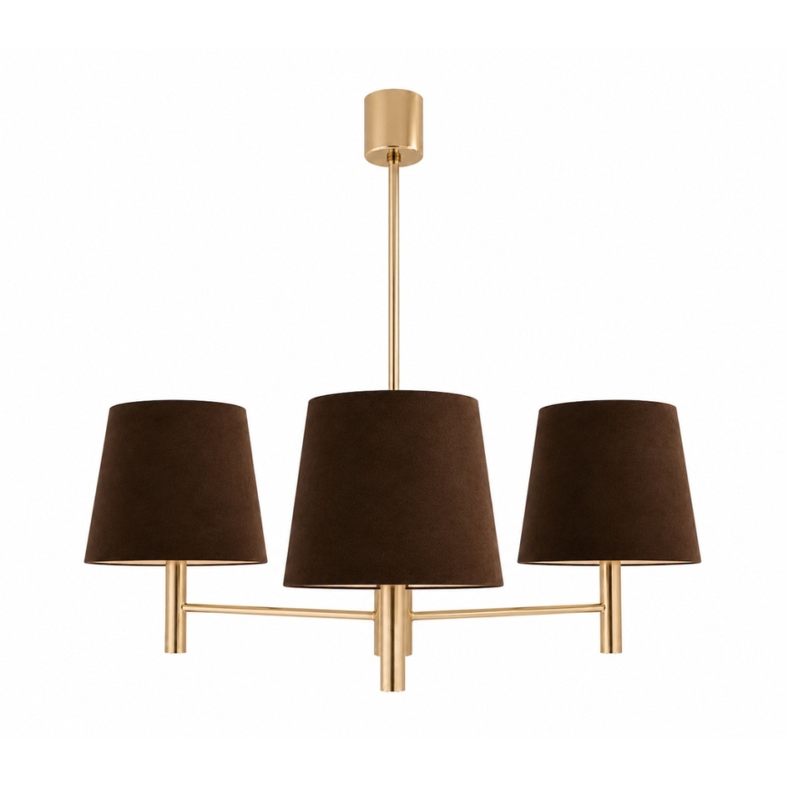 Brilagi - Lampadario su asta MONTE 3xE27/60W/230V marrone/oro