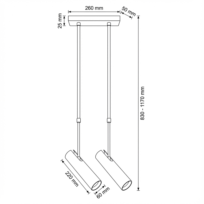 Brilagi - Lampadario su asta SELE 2xGU10/30W/230V bianco