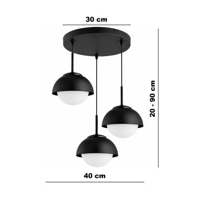 BRILAGI - Lampadario su cavo COSMO 3xE27/60W/230V nero