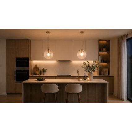 Brilagi - Lampadario su cavo STELLA 1xE27/60W/230V Ø 18 cm beige/oro