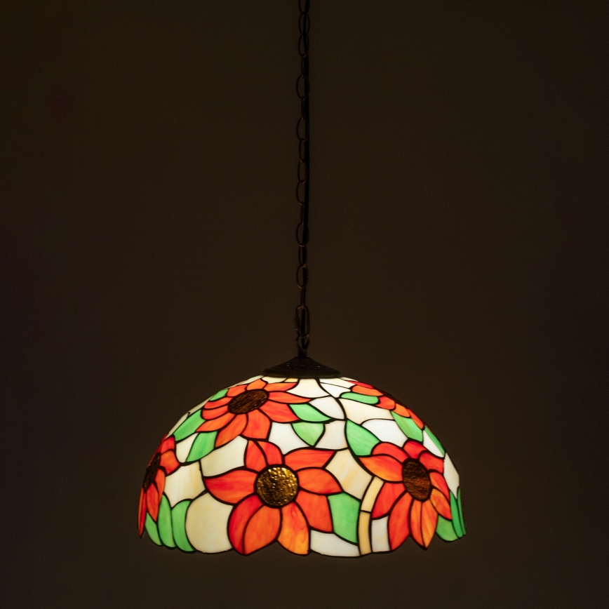 Brilagi - Lampadario Tiffany in vetro colorato a catena SUNFLOWER 1xE27/60W/230V Ø 40 cm