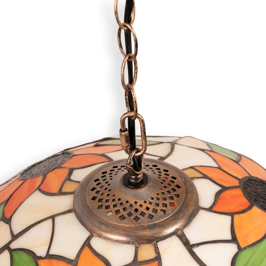 Brilagi - Lampadario Tiffany in vetro colorato a catena SUNFLOWER 1xE27/60W/230V Ø 40 cm