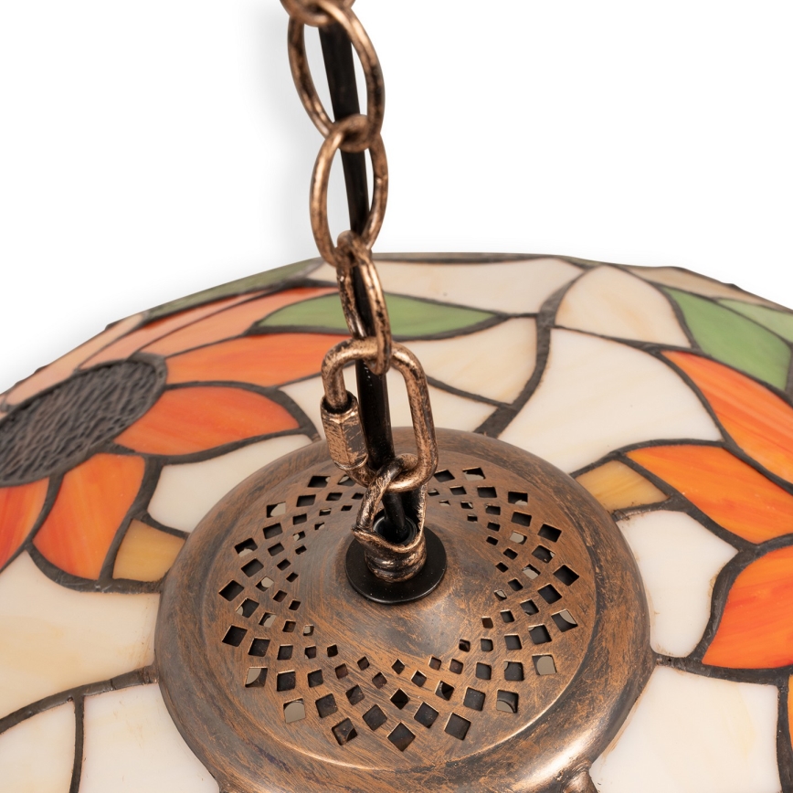Brilagi - Lampadario Tiffany in vetro colorato a catena SUNFLOWER 1xE27/60W/230V Ø 40 cm