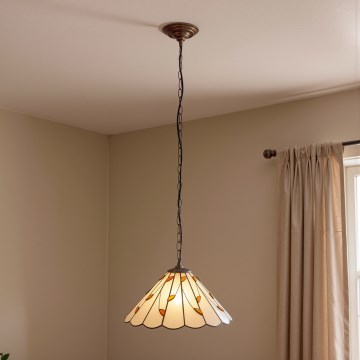 Brilagi - Lampadario Tiffany in vetro colorato con catena FOLIA 1xE27/60W/230V Ø 40 cm