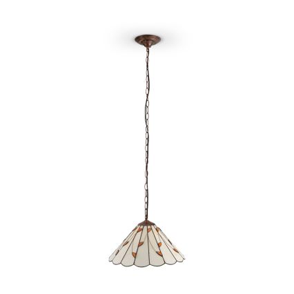 Brilagi - Lampadario Tiffany in vetro colorato con catena FOLIA 1xE27/60W/230V Ø 40 cm