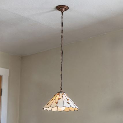Brilagi - Lampadario Tiffany in vetro colorato con catena FOLIA 1xE27/60W/230V Ø 40 cm