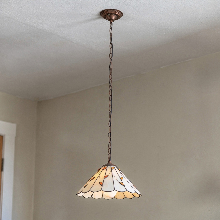 Brilagi - Lampadario Tiffany in vetro colorato con catena FOLIA 1xE27/60W/230V Ø 40 cm