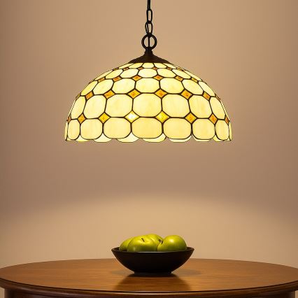 Brilagi - lampadario Tiffany in vetro colorato sospeso a catena DORAN 2xE27/60W/230V