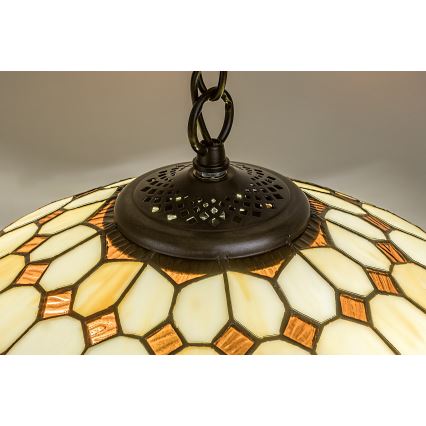 Brilagi - lampadario Tiffany in vetro colorato sospeso a catena DORAN 2xE27/60W/230V