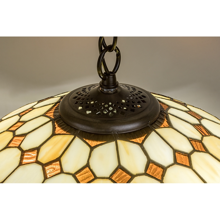 Brilagi - lampadario Tiffany in vetro colorato sospeso a catena DORAN 2xE27/60W/230V