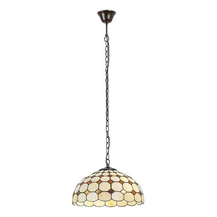 Brilagi - lampadario Tiffany in vetro colorato sospeso a catena DORAN 2xE27/60W/230V