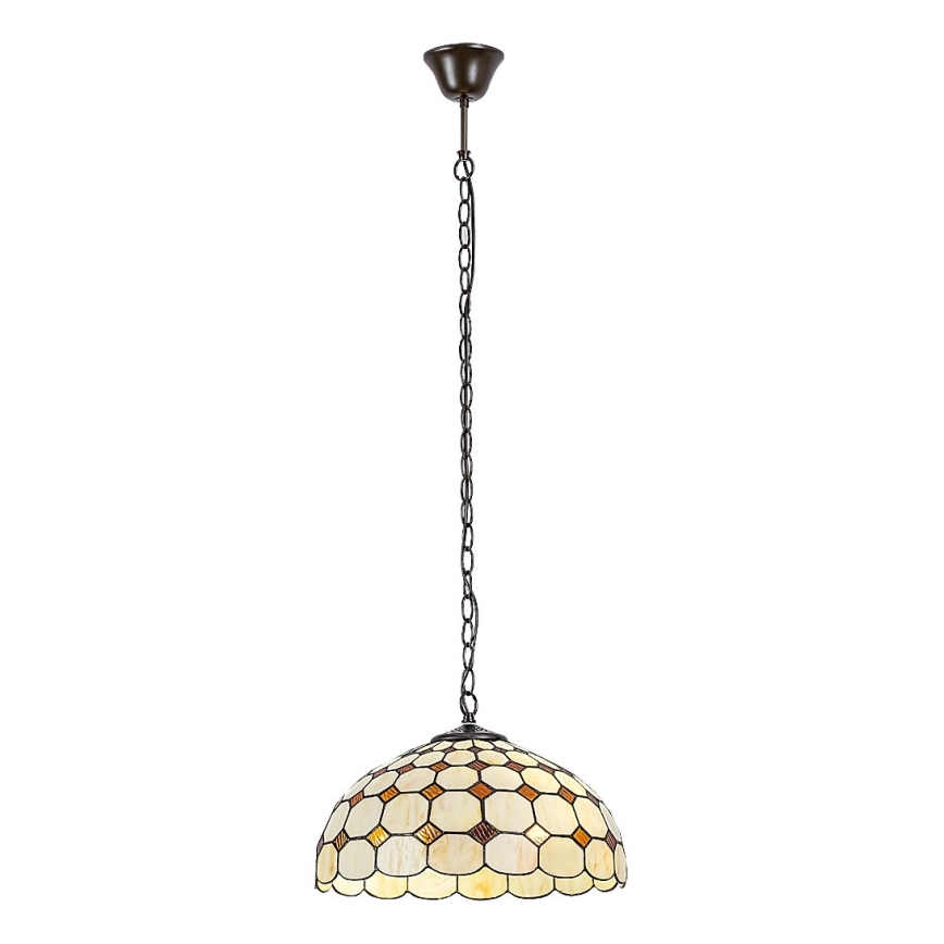 Brilagi - lampadario Tiffany in vetro colorato sospeso a catena DORAN 2xE27/60W/230V