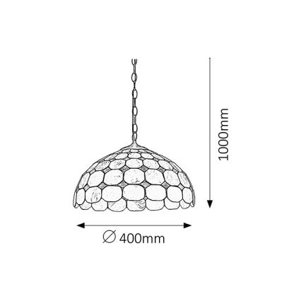 Brilagi - lampadario Tiffany in vetro colorato sospeso a catena DORAN 2xE27/60W/230V