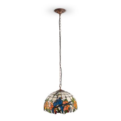 Brilagi - Lampadario Tiffany in vetro colorato su catena JUNGLE 1xE27/60W/230V Ø 40 cm