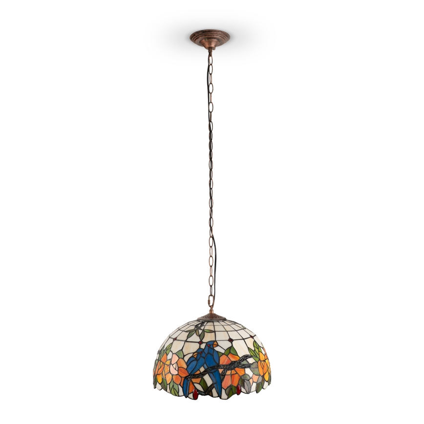 Brilagi - Lampadario Tiffany in vetro colorato su catena JUNGLE 1xE27/60W/230V Ø 40 cm