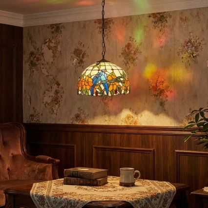 Brilagi - Lampadario Tiffany in vetro colorato su catena JUNGLE 1xE27/60W/230V Ø 40 cm