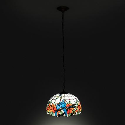 Brilagi - Lampadario Tiffany in vetro colorato su catena JUNGLE 1xE27/60W/230V Ø 40 cm
