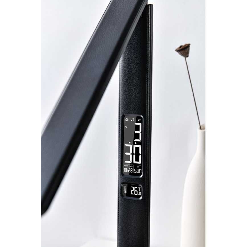 Brilagi - Lampe à intensité variable avec charge sans fil QI et USB REGINA LED/8,5W/230V noir