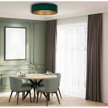 Brilagi - Plafonnier à intensité variable VELVET SMART LED/36W/230V d. 55 cm 2700-6500K Wi-Fi Tuya vert/doré + Télécommande