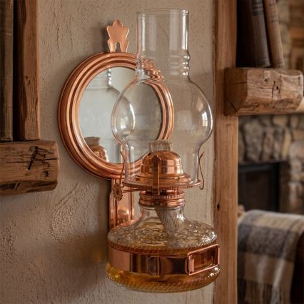 Brilagi - Lampe à pétrole MERLIN avec miroir, bronze/patine