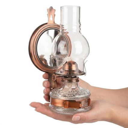 Brilagi - Lampe à pétrole MERLIN avec miroir, bronze/patine