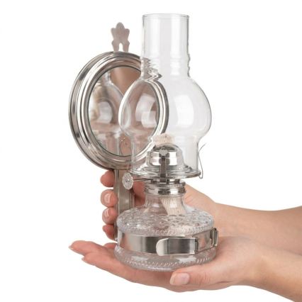 Brilagi - Lampe à pétrole MERLIN avec miroir, chrome brillant