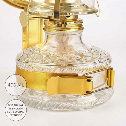 Brilagi - Lampe à pétrole MERLIN avec miroir, dorée brillante