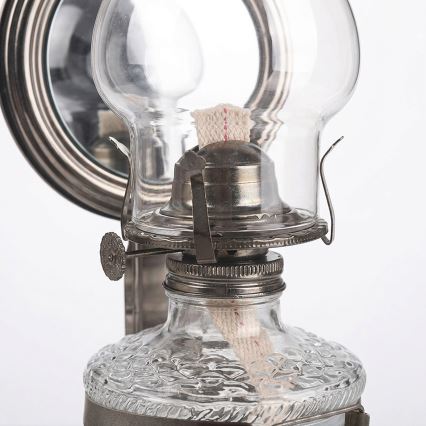 Brilagi - Lampe à pétrole MERLIN avec miroir, finition chrome noir