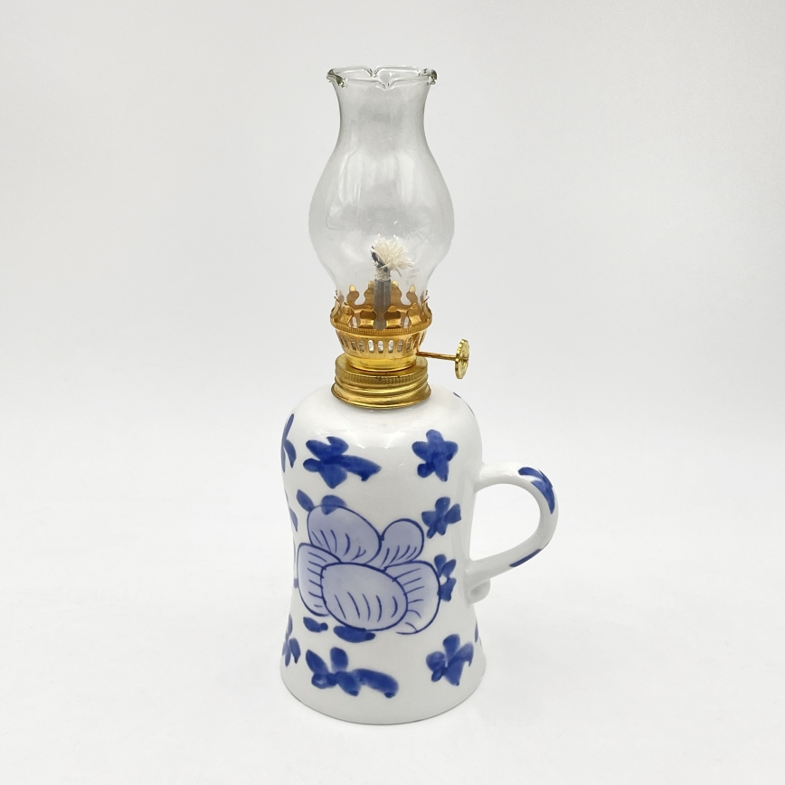 Brilagi - Lampe à pétrole MERLIN blanche/bleue