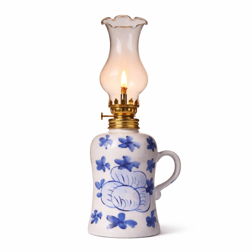 Brilagi - Lampe à pétrole MERLIN blanche/bleue