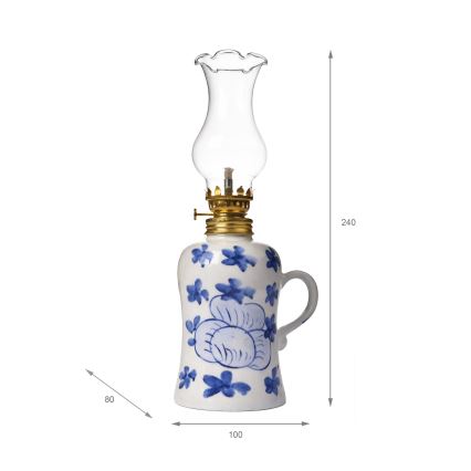 Brilagi - Lampe à pétrole MERLIN blanche/bleue