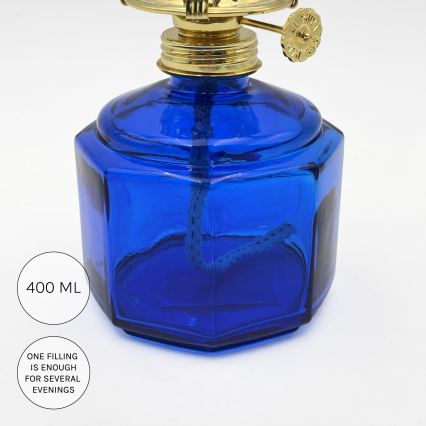 Brilagi - Lampe à pétrole MERLIN bleue