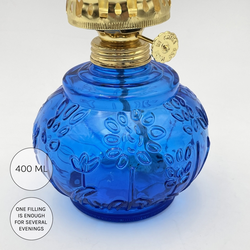 Brilagi - Lampe à pétrole MERLIN bleue