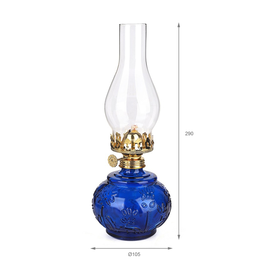 Brilagi - Lampe à pétrole MERLIN bleue