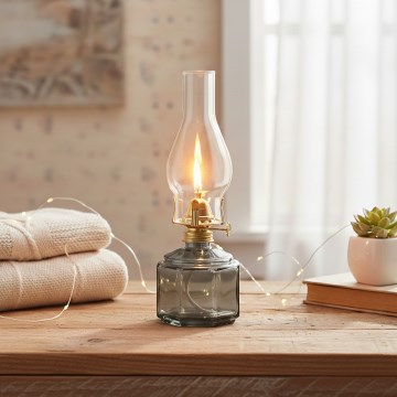 Brilagi - Lampe à pétrole MERLIN fumée/grise