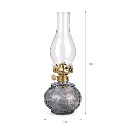 Brilagi - Lampe à pétrole MERLIN fumée/grise