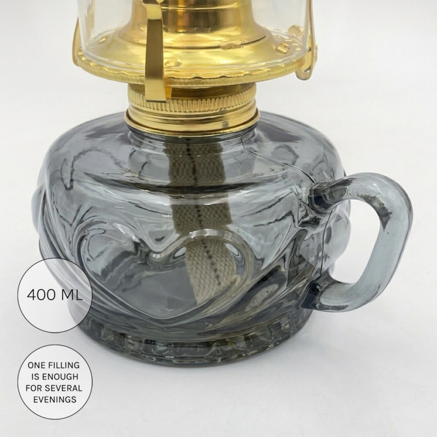 Brilagi - Lampe à pétrole MERLIN fumée/grise
