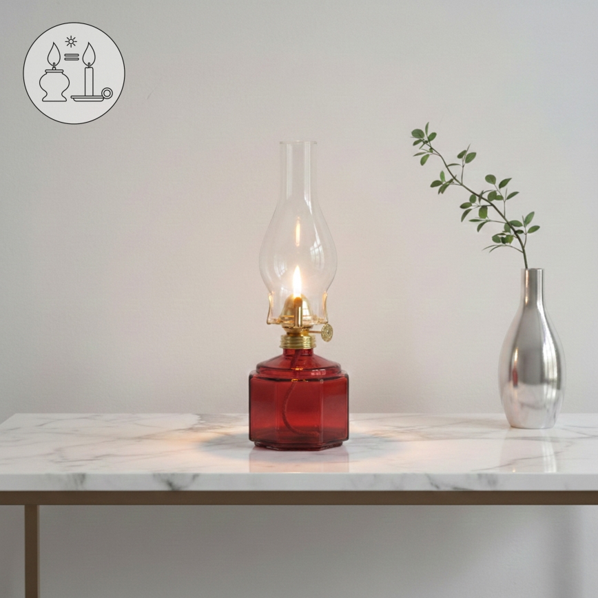 Brilagi - Lampe à pétrole MERLIN rouge