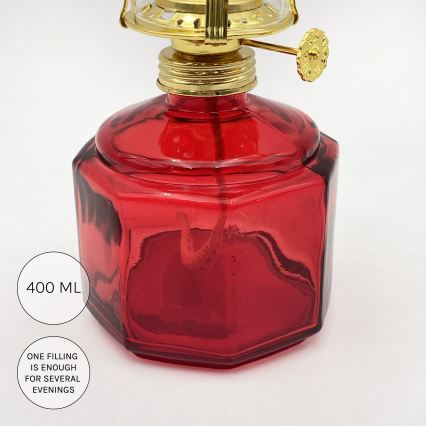 Brilagi - Lampe à pétrole MERLIN rouge