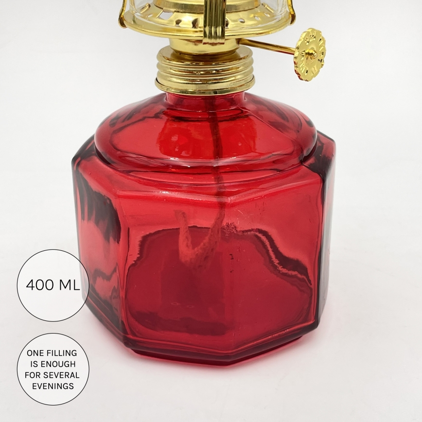 Brilagi - Lampe à pétrole MERLIN rouge
