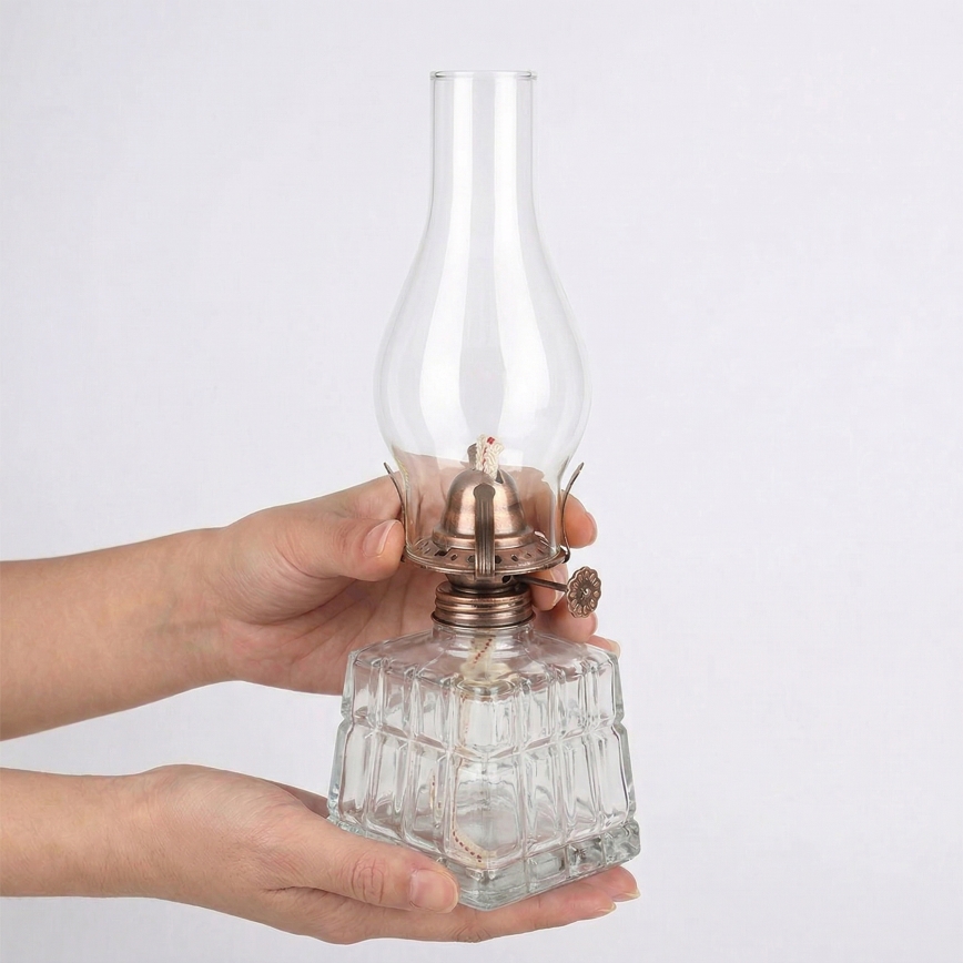 BRILAGI - Lampe à pétrole MERLIN transparente/bronze/patinée