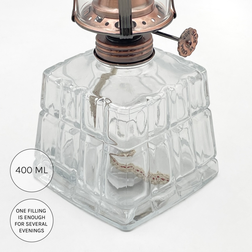 BRILAGI - Lampe à pétrole MERLIN transparente/bronze/patinée