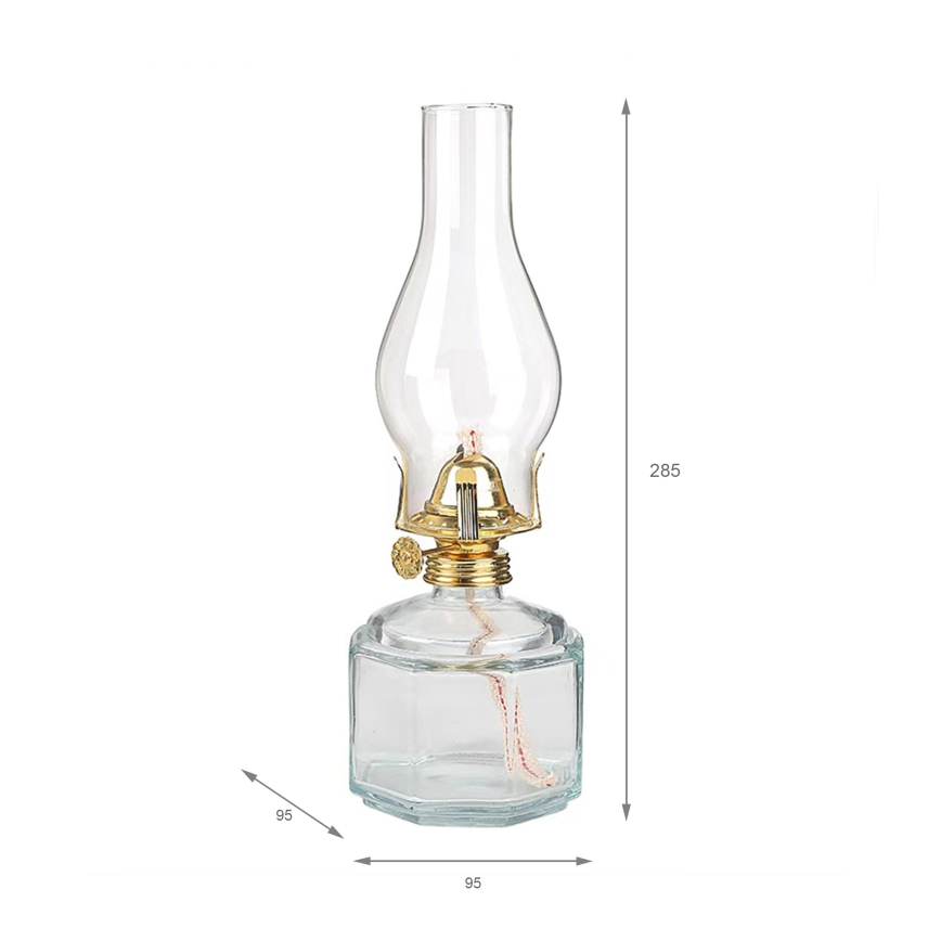 Brilagi - Lampe à pétrole MERLIN transparente